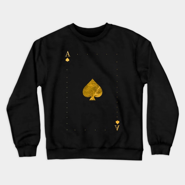 Ace of Spades - Golden cards Crewneck Sweatshirt by GreekTavern